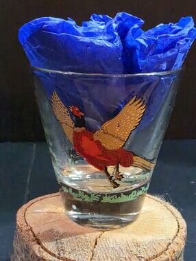 Vintage Hazel Atlas Pheasant Shot Glass MCM Barware
